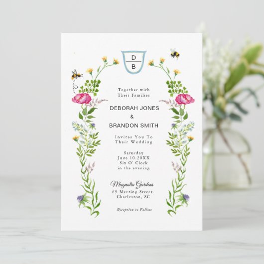 Lente bloemen Weddenschap Aankondiging (Staand voorkant)