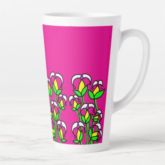 Lente Bloemen Whimsisch 41 Latte Mok (Rechts)