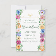 Lente bloemen wilde bloem save-the-date