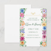 Lente bloemen wilde bloem save-the-date save the date (Voorkant / Achterkant)