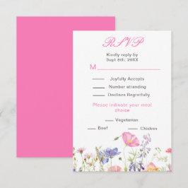 Lente bloemen wildflower RSVP kaartje