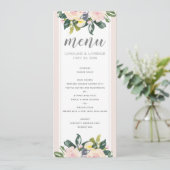 Lente bloemenblos | Bruiloft Menu Kaart (Staand voorkant)
