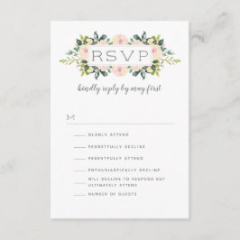 Lente bloemenblos | Bruiloft RSVP Humor Opties Kaartje