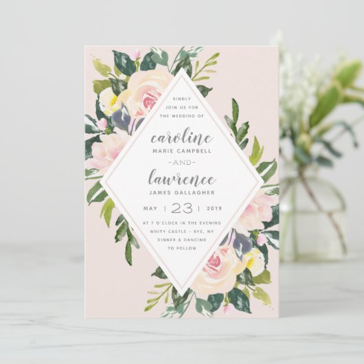 Lente bloemenblos | Huwelijksuitnodiging Kaart (Staand voorkant)