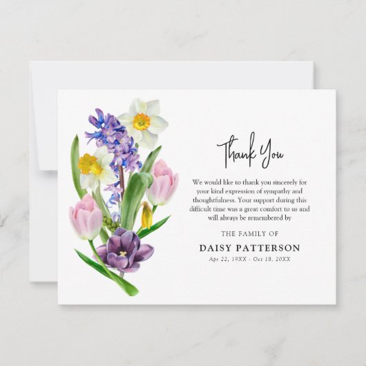 Lente bloemenboeket sympathie bedankkaart (Voorkant)