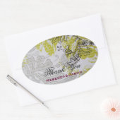  lente bloemenbotanische bruiloft ovale sticker (Envelop)