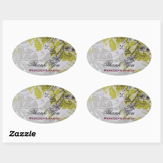  lente bloemenbotanische bruiloft ovale sticker (Vel)