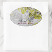  lente bloemenbotanische bruiloft ovale sticker (Tas)