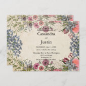 lente bloemenbruiloft uitnodigen briefkaart (Voorkant / Achterkant)