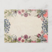 lente bloemenbruiloft uitnodigen briefkaart (Achterkant)