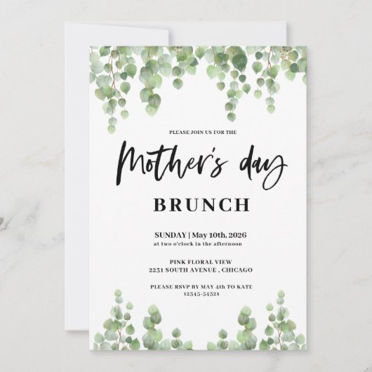 Lente bloemenbrunch Moederdag Kaart (Voorkant)