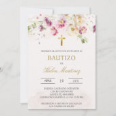 Lente bloemendoop Spaans Uitnodiging (Voorkant)