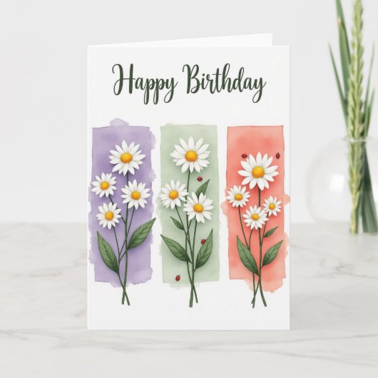 Lente bloemengeboortekaart kaart (Voorkant)