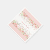 Lente Bloemengrens Roze perzik Familienaam Servet (Hoek)