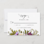 Lente Bloemengroen Rustieke bruiloft RSVP Kaartje (Voorkant)
