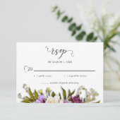 Lente Bloemengroen Rustieke bruiloft RSVP Kaartje (Staand voorkant)
