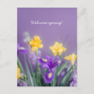 Lente bloemengroet, pastel esthetiek briefkaart
