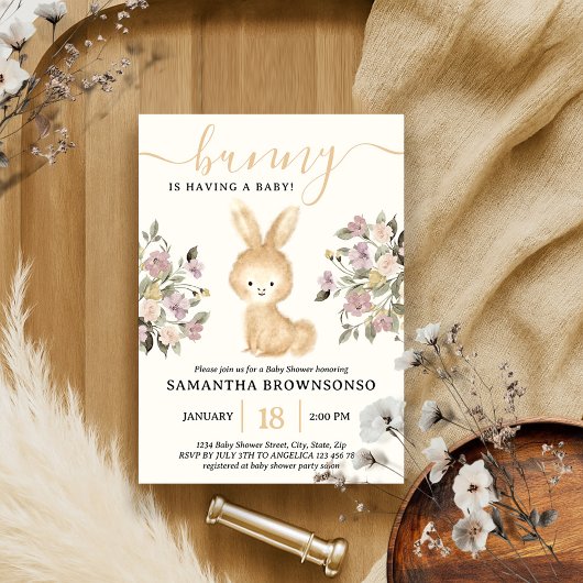 Lente bloemenkabouter baby shower kaart