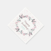 Lente bloemenkrans en konijn Gelukkige Verjaardag Servet (Hoek)