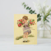 lente Bloemenmeisje Briefkaart (Staand voorkant)