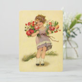  lente Bloemenmeisje Kaart (Staand voorkant)