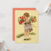  lente Bloemenmeisje Kaart (Voorkant / Achterkant in situ)