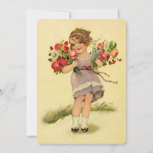  lente Bloemenmeisje Kaart (Voorkant)