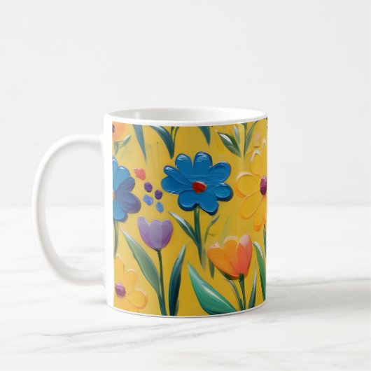 Lente bloemenontwerp koffiemok (Links)
