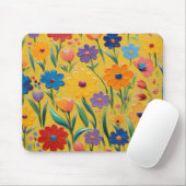 Lente bloemenontwerp muismat (Met muis)