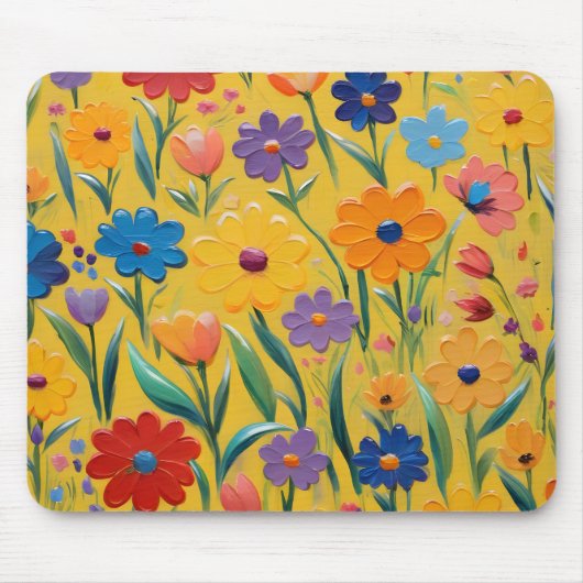Lente bloemenontwerp muismat (Voorkant)