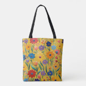 Lente bloemenontwerp tote bag (Achterkant)
