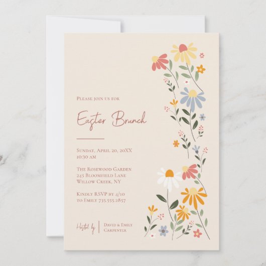  lente bloemenpaasbrunch kaart (Voorkant)