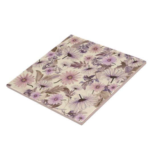 lente bloemenpatroon tegeltje (Zijkant)