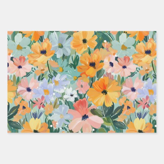 lente bloemenperzik Waterverf decoupage Inpakpapier Vel (Voorkant)