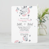 Lente bloemenroze waterverf Verlovingsfeest Kaart (Staand voorkant)