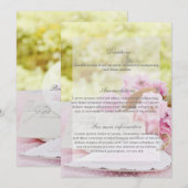 Lente bloemenslwerper bruiloft Richting Kaart (Voorkant / Achterkant)