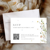 Lente Bloementuin Minimalistische Bloem QR-code RSVP Kaartje