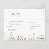 Lente Bloementuin Minimalistische Trouw RSVP Briefkaart (Achterkant)