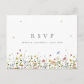 Lente Bloementuin Minimalistische Trouw RSVP Briefkaart (Voorkant)