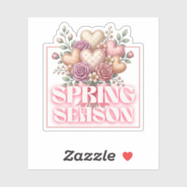 Lente Bloemhartjes Sticker