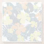 Lente Bloemig: Vintage Bloem Textuur Glazen Onderzetter (Achterkant)