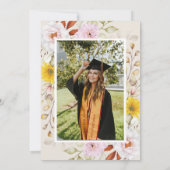 Lente Bloemige Afstudeer Uitnodiging (Achterkant)
