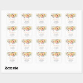 Lente Bloemige Baby Shower Vierkante Sticker (Vel)