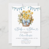 Lente Bloemige Blauwe Coquette Baby Shower Kaart (Voorkant)