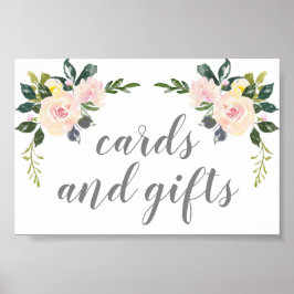 Lente Bloemige Blush Trouwkaarten en Cadeaus Bord Poster