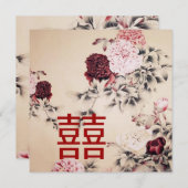 Lente bloemige Chinese trouw uitnodiging (Voorkant / Achterkant)