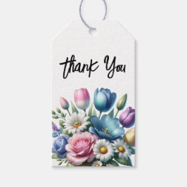 Lente Bloemige Dubbelzijdige Bedankt Labels (10 st Cadeaulabel
