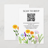 Lente Bloemige Elegante QR Code Huwelijksreactie Informatiekaartje (Voorkant / Achterkant)
