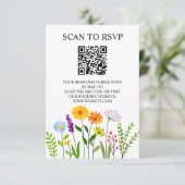 Lente Bloemige Elegante QR Code Huwelijksreactie Informatiekaartje (Staand voorkant)