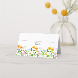 Lente Bloemige Elegante Trouw Plaatskaartje